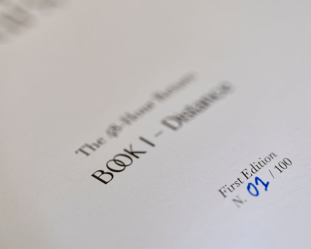 Limited edition numbering detail inside The Off Hours 48-Hour Return Book I Distance