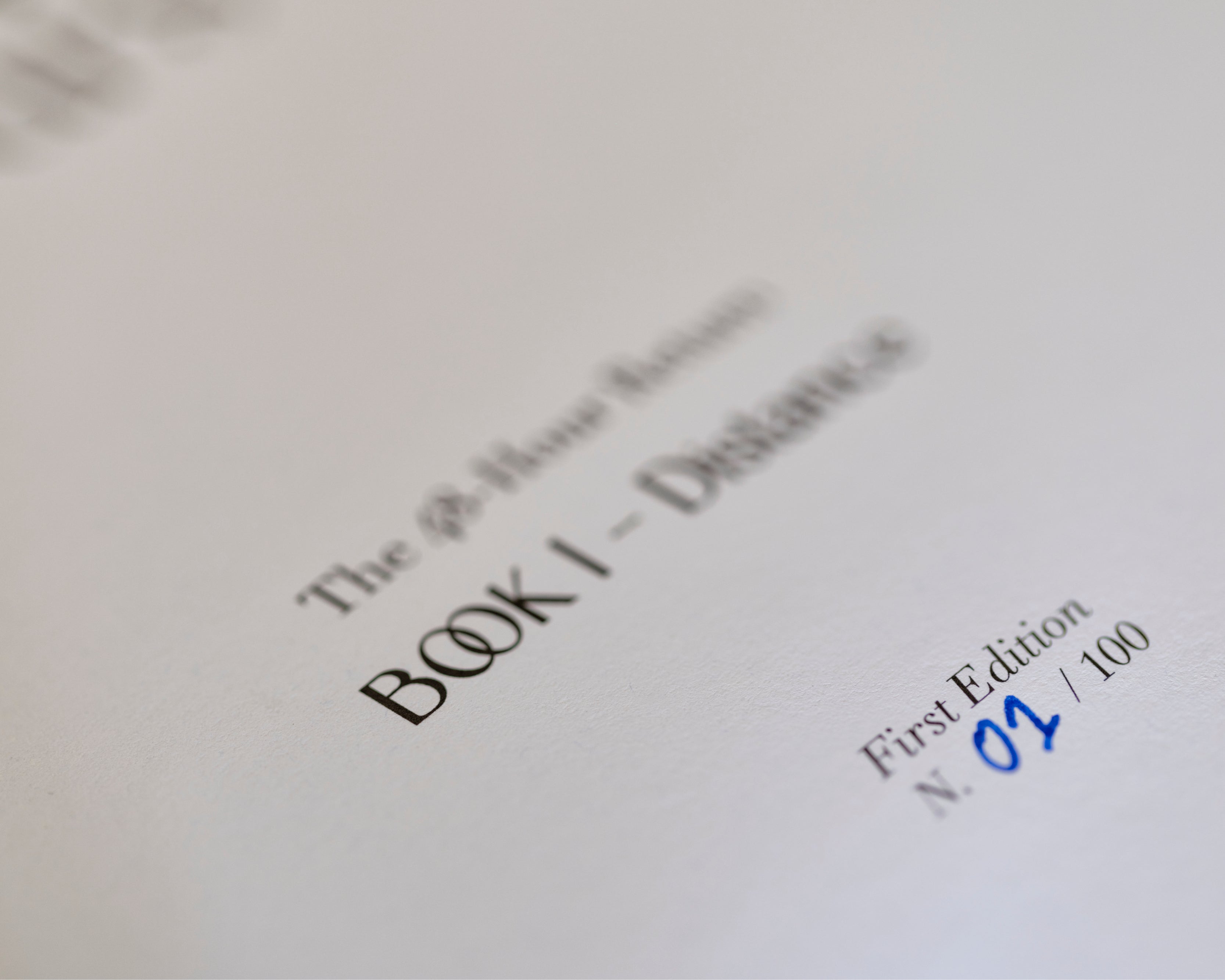 Limited edition numbering detail inside The Off Hours 48-Hour Return Book I Distance