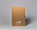Front view of The Off Hours 48-Hour Return kraft slipcase with white logo and title
