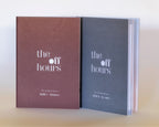 The Off Hours 48-Hour Return Book I and Book II standing upright with textured covers